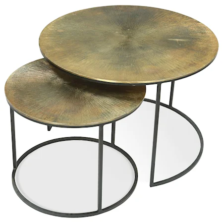 Nesting Coffee Tables with Aluminum-Wrapped Tops